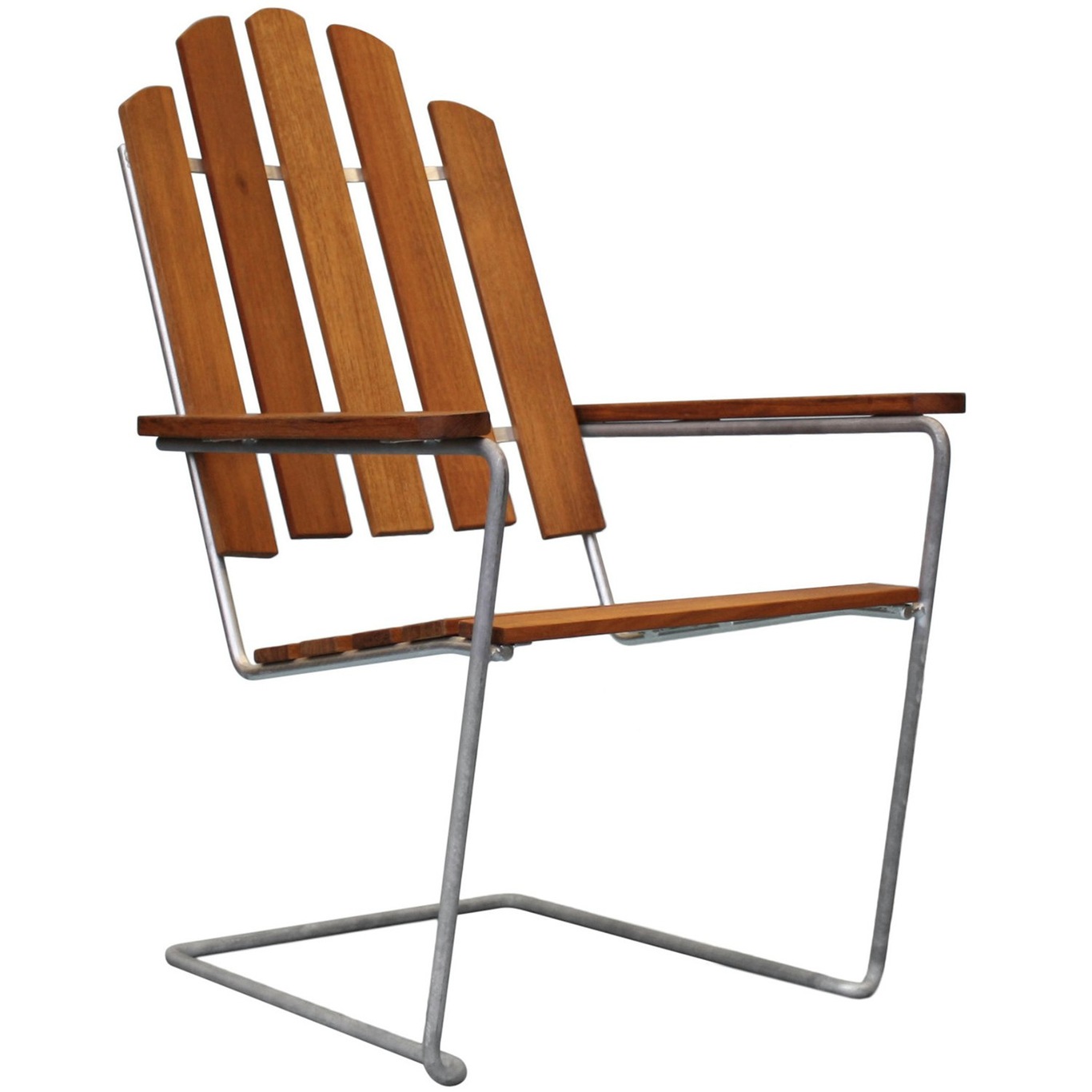 Lounge Stuhl A3, Unbehandeltes Teakholz / Heiß Verzinkter Stahl
