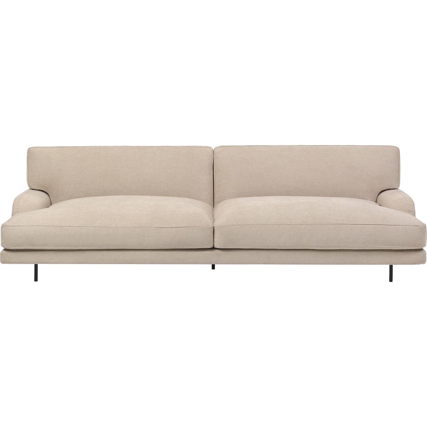 Flaneur Sofa LC 2,5-Sitzer, Bein Schwarz / Hot Madison 073 Beige