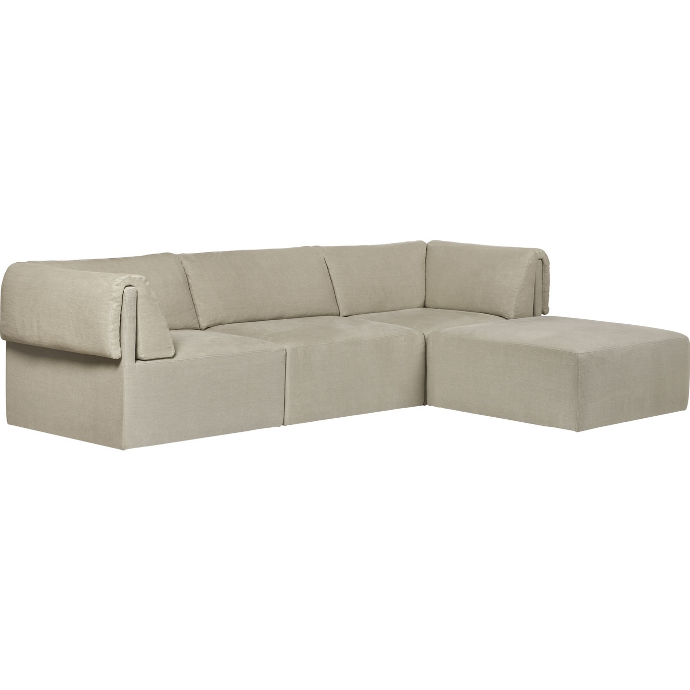 Wonder 3-Sitz-Sofa/ Chaise Longue PG2, Bel Lino G077/13 LC