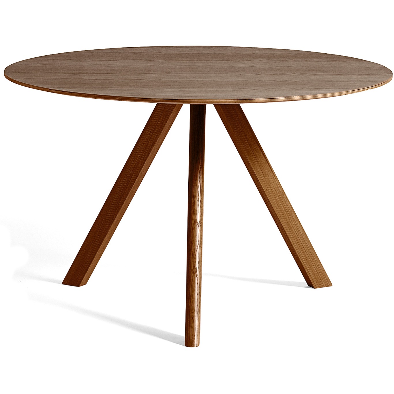 CPH 20 Tisch Ø120x74 cm, Mit Lack auf Wasserbasis lackiert Walnussholz