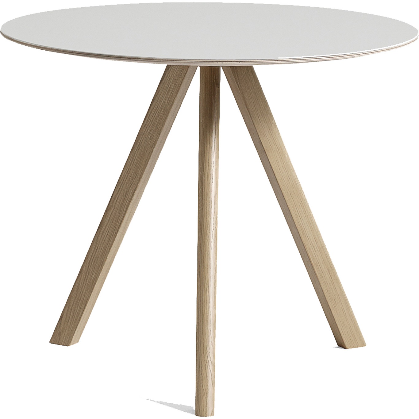 CPH20 Tisch Ø90x74 cm, Mit Lack auf Wasserbasis lackiert Eiche / Altweiß Linoleum