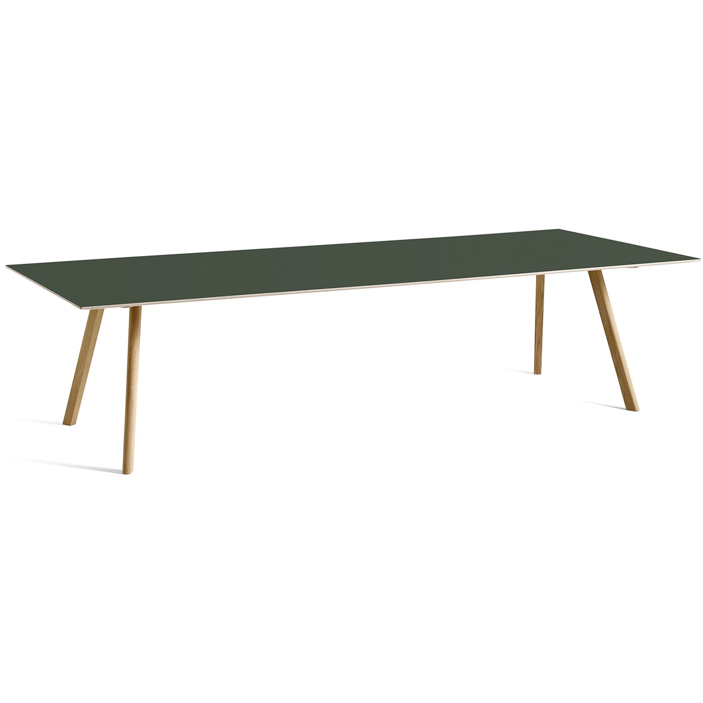 CPH 30 Tisch 300x90 cm, Mit Wasserlack Behandelte Eiche / Grün Linoleum