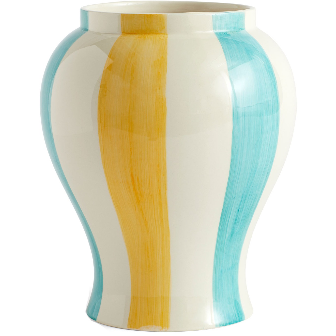 Sobremesa Stripe Vase 25 cm Grün/Gelb