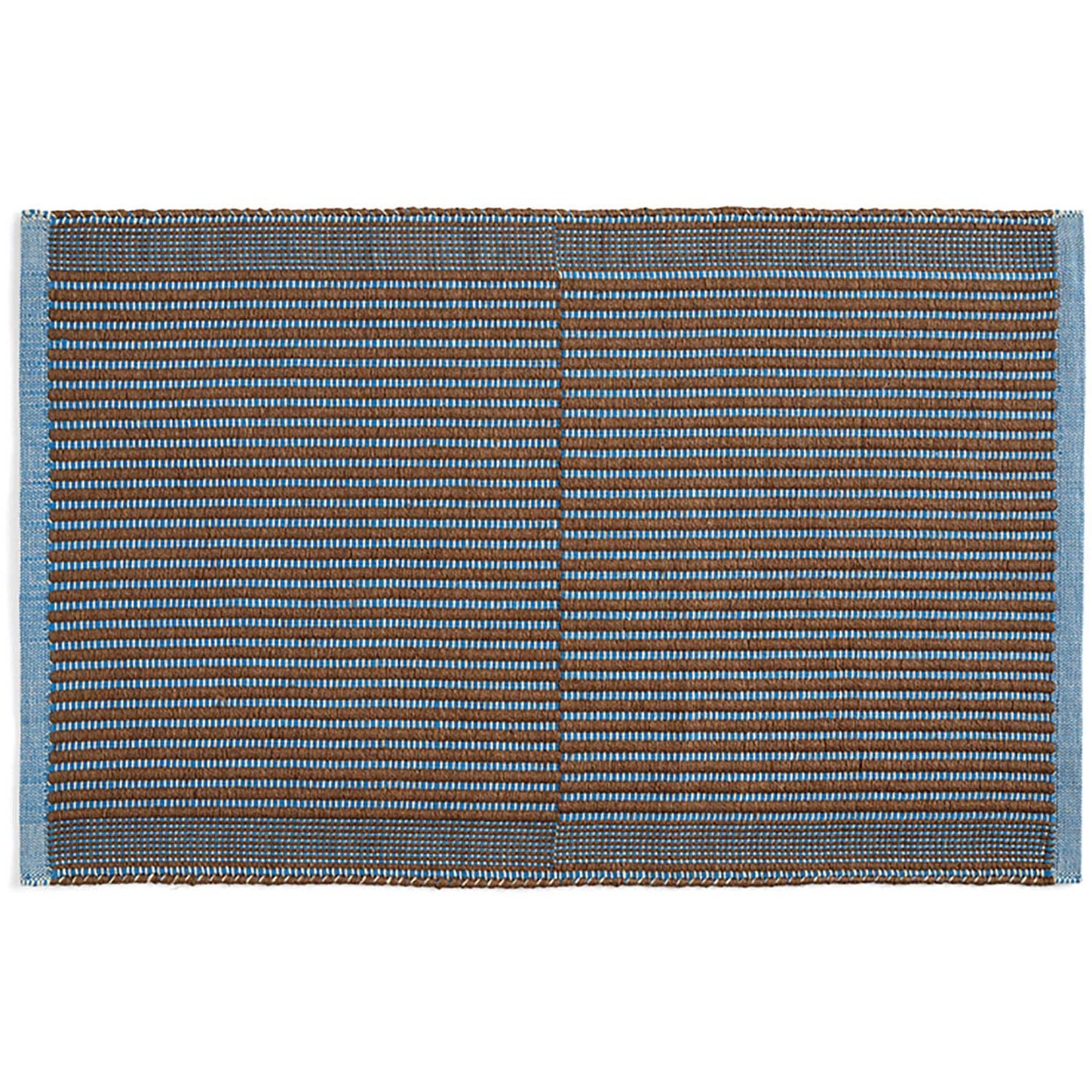 Tapis Teppich 60x95 cm, Blau/Kastanienbraun