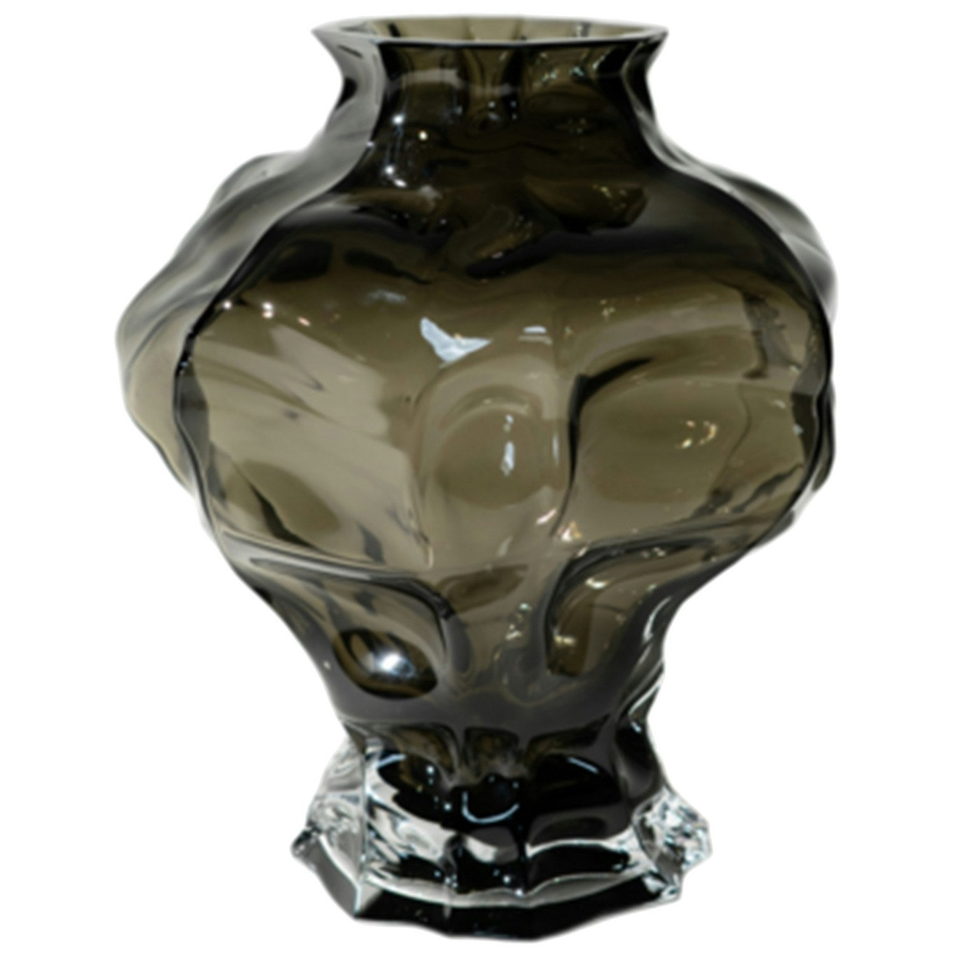 Ammonit Vase 30 cm, Rauchfarben