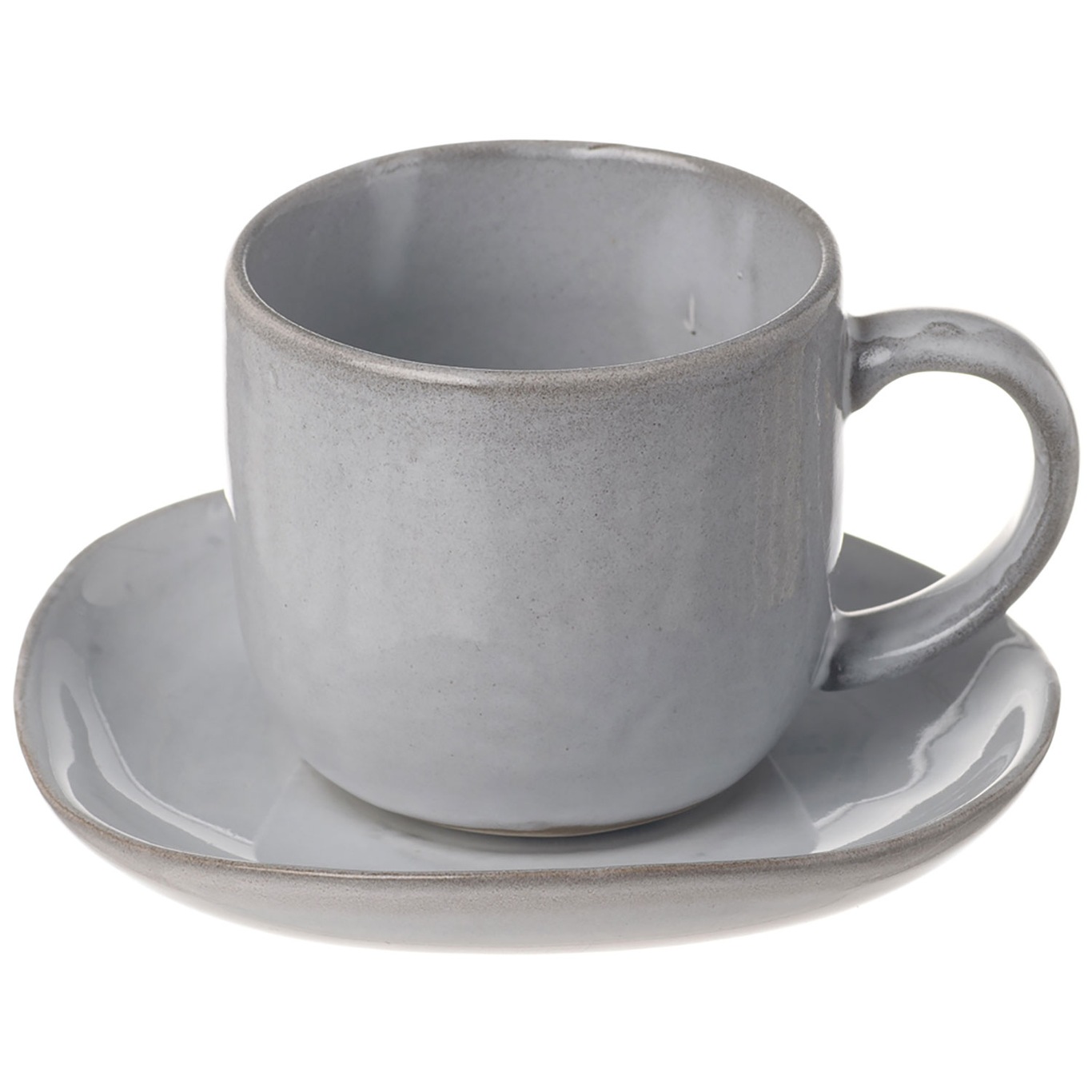 Nosse Ceramics Svelte Tasse mit Unterteller 12 cl, Stone