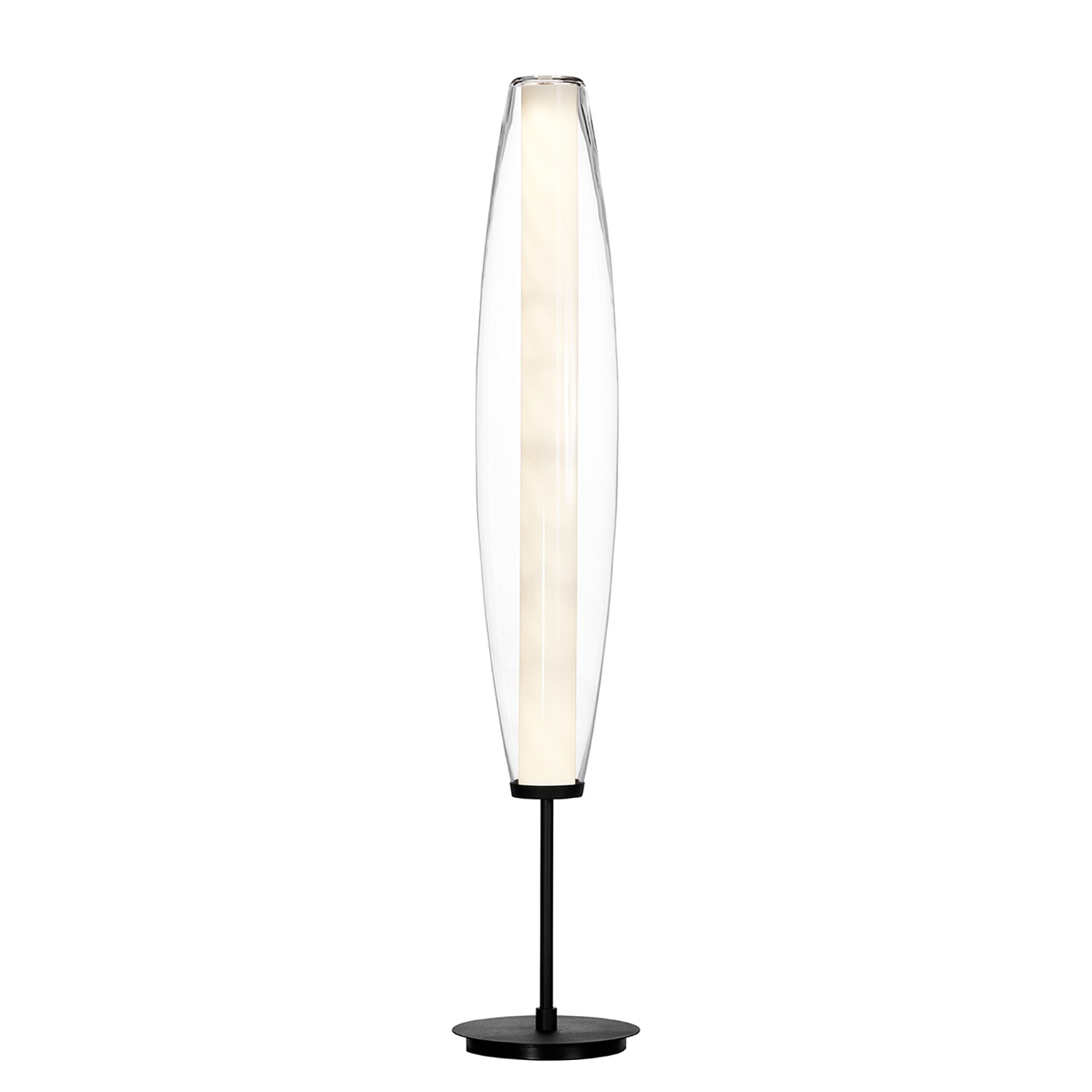 Zenta Floor Lamp, Black/Clear Glass