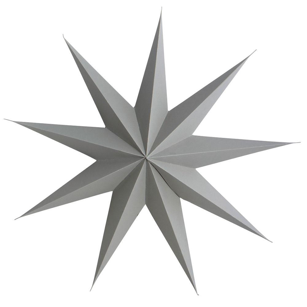 Star Papierstern 9 Spitzen 45 cm, Grau