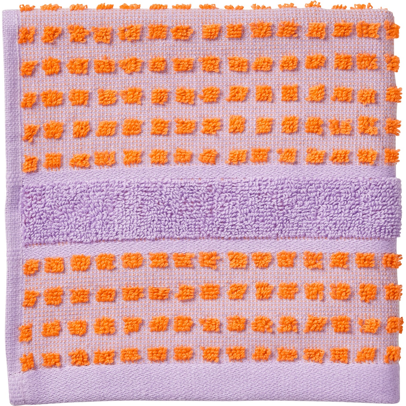 Check Waschlappen 30x30 cm, Lavendelfarbig / Pfirsichfarben