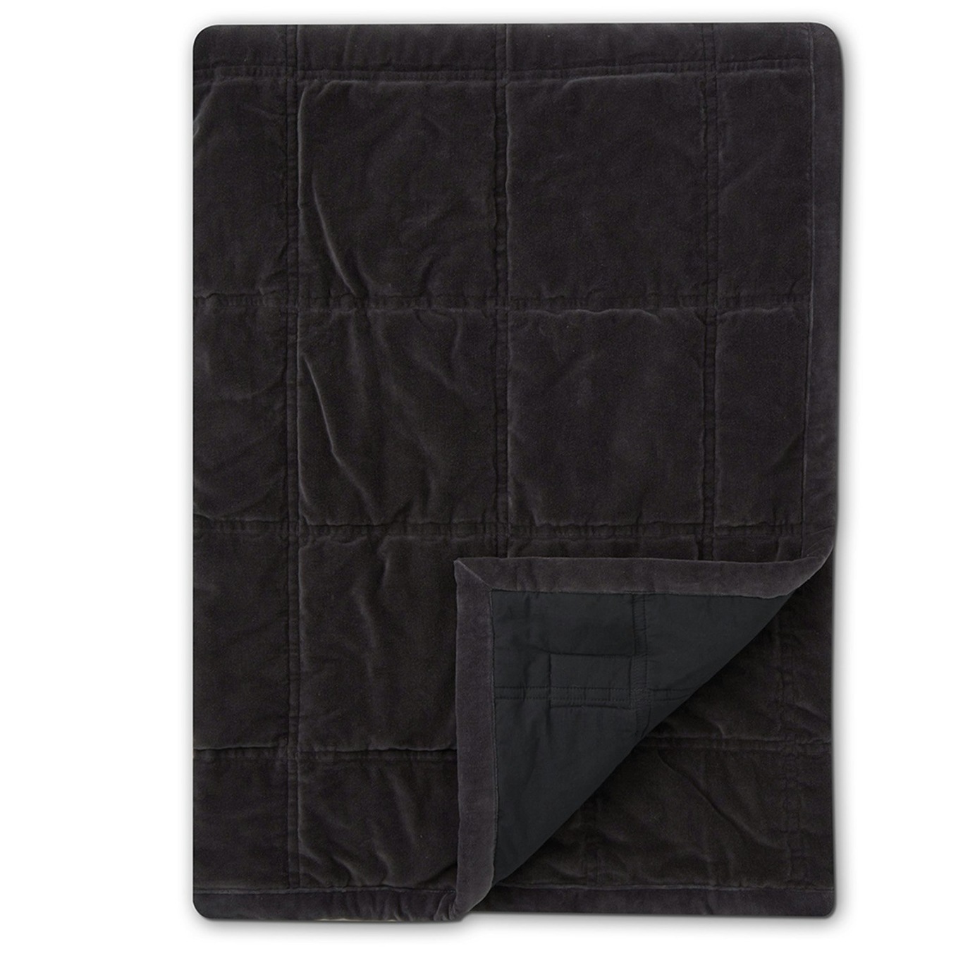 Quilted Cotton Velvet Tagesdecke Grau, 160x240 cm