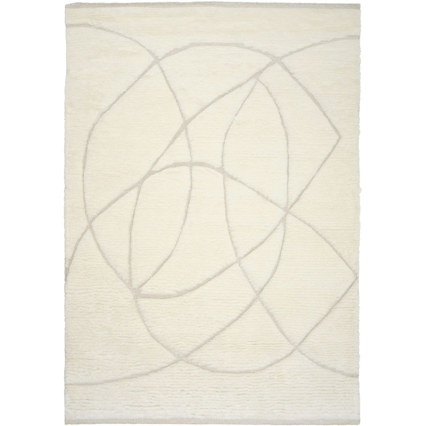 Lineal Sweep Teppich Weiß, 140x200 cm