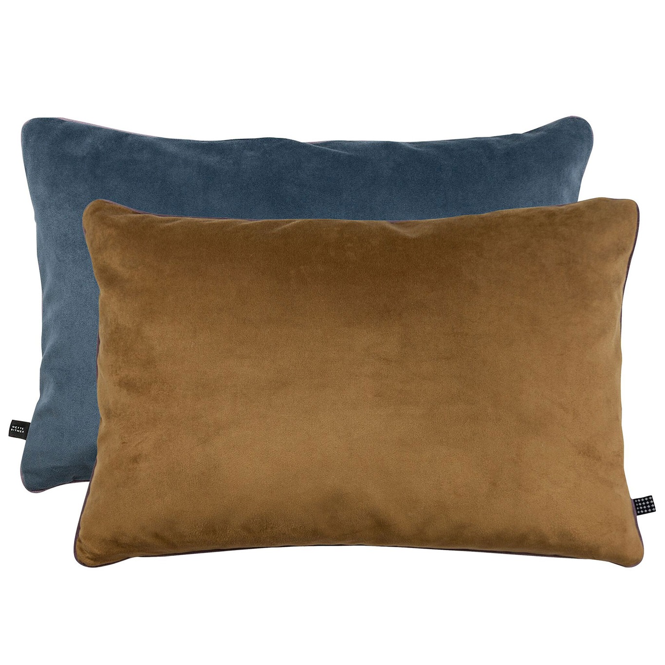 Block Cushion 40x60 cm, Tobacco/Dust Blue