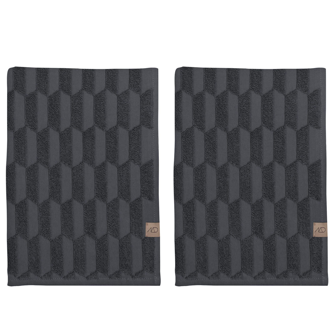 Geo Guest Towel 35x55 cm 2-Pack, Anthracite