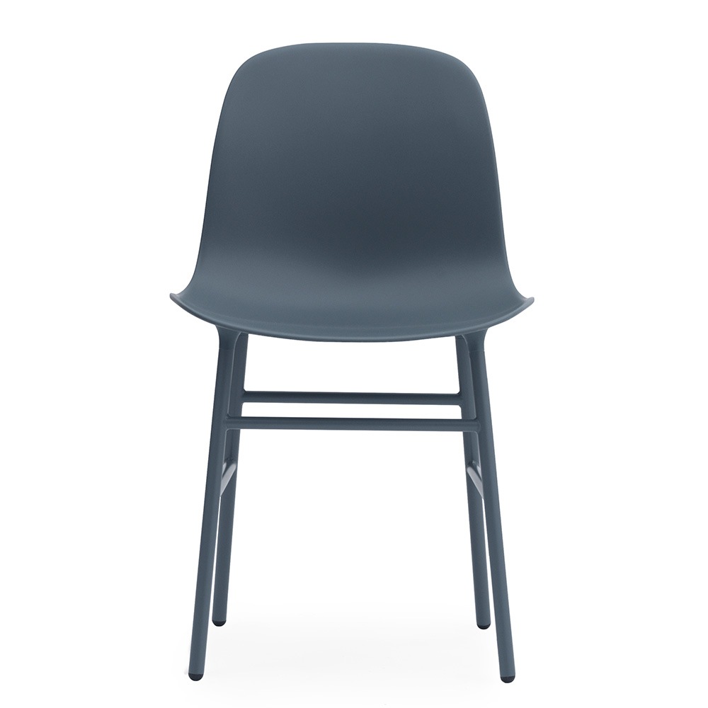 Form Stuhl, Blau/Stahl