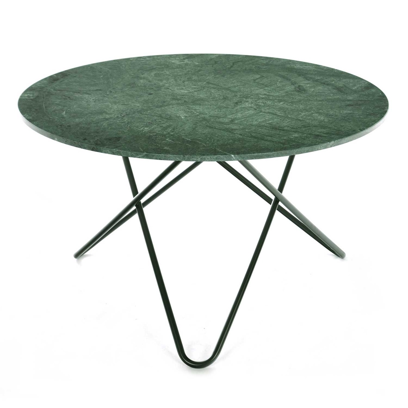 Big O Tisch, Grüner Marmor/Schwarz