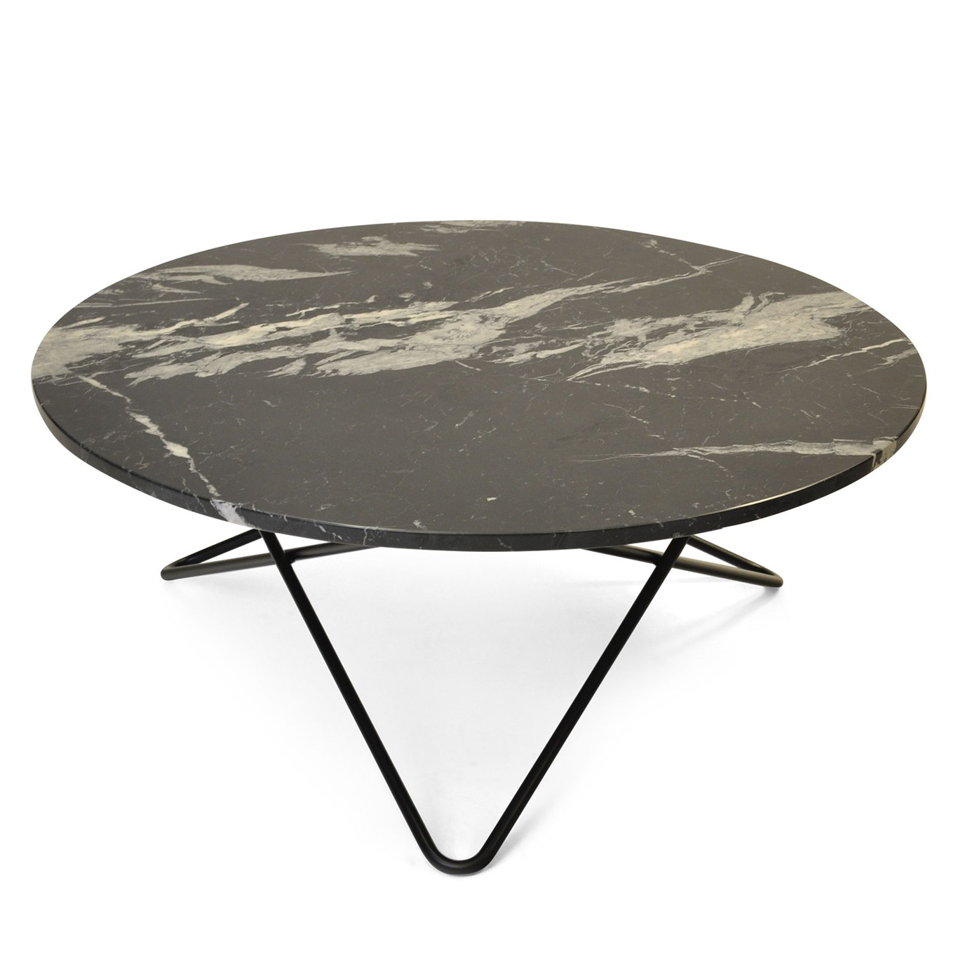 Large O Tisch, Schwarz Marmor/Schwarz