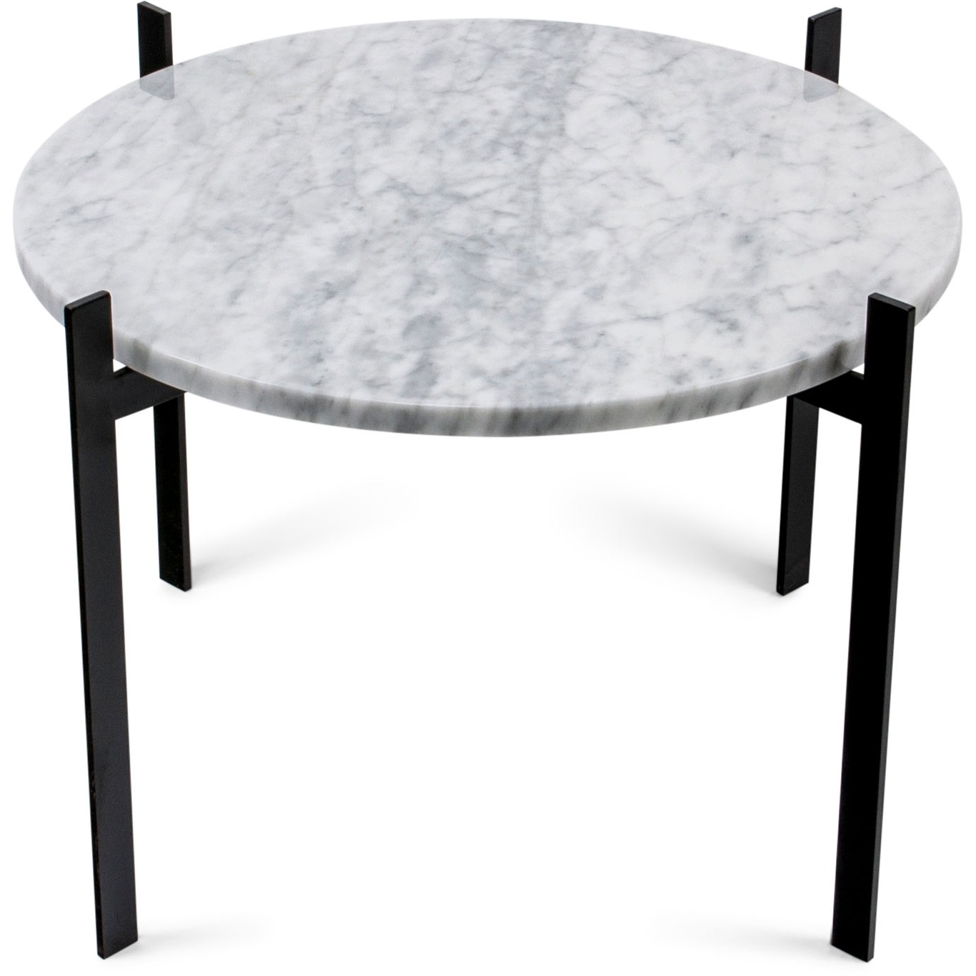 Single Deck Table, Marble White Matt 50, Black Frame