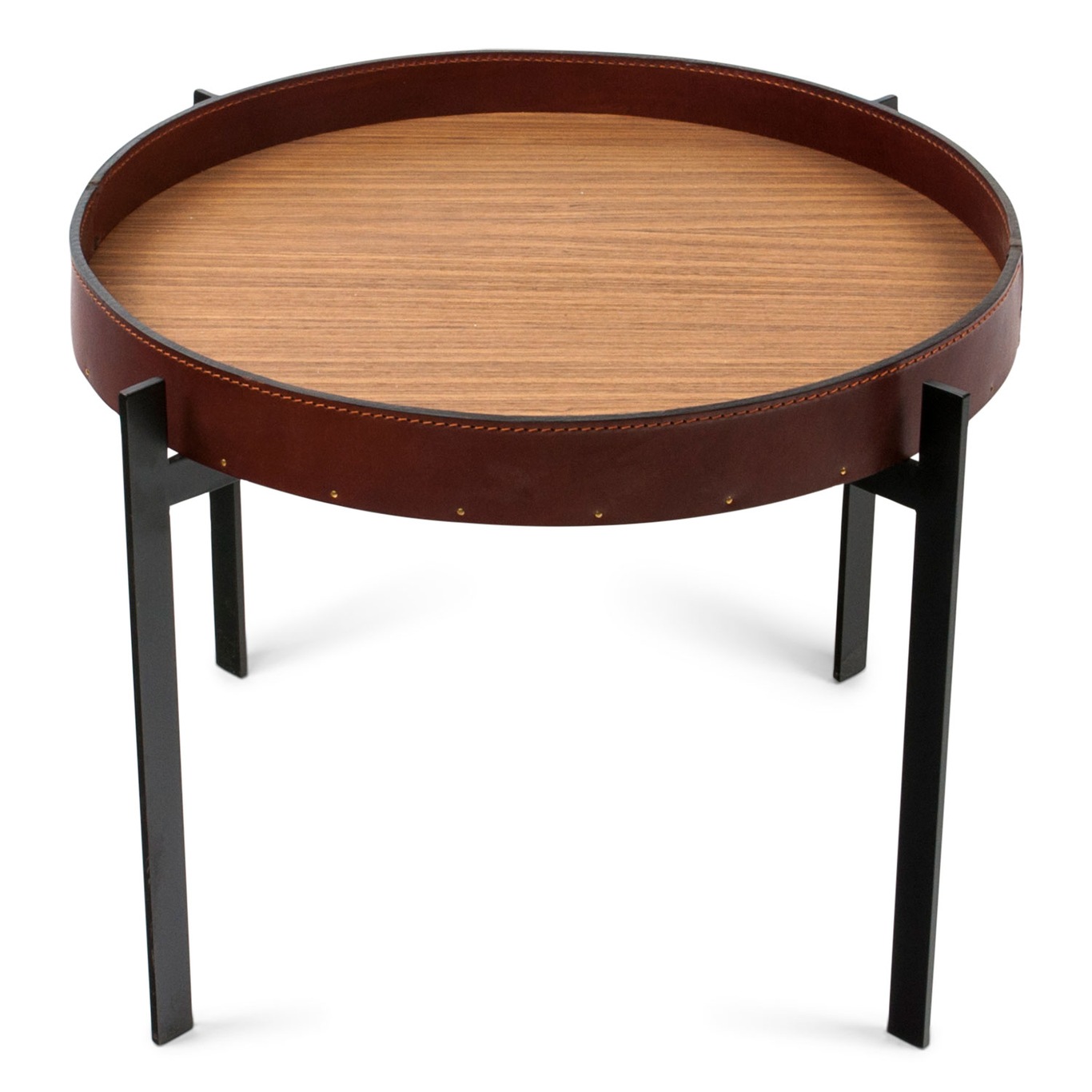 Single Deck Tisch, Cognac/Teak/Schwarz