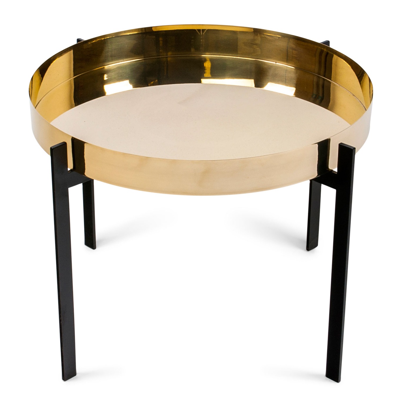 Single Deck Tisch, Messing/Schwarz