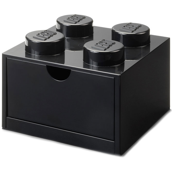 LEGO® Aufbewahrungskiste mit Schublade 4 Knöpfe, Schwarz