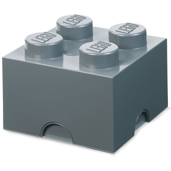 LEGO® Aufbewahrungsbox 8 Knöpfe, Dark Stone Grey