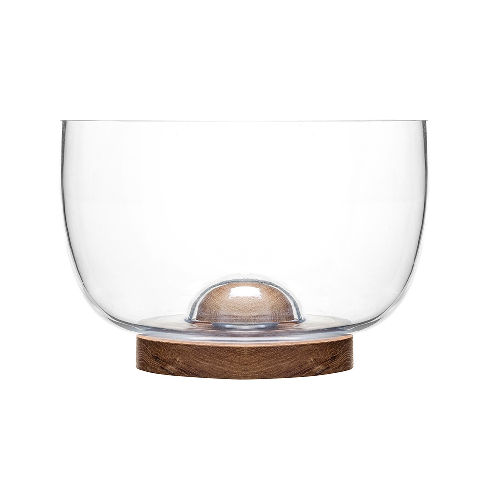 Oval Oak Salatschüssel, Eiche/Glas
