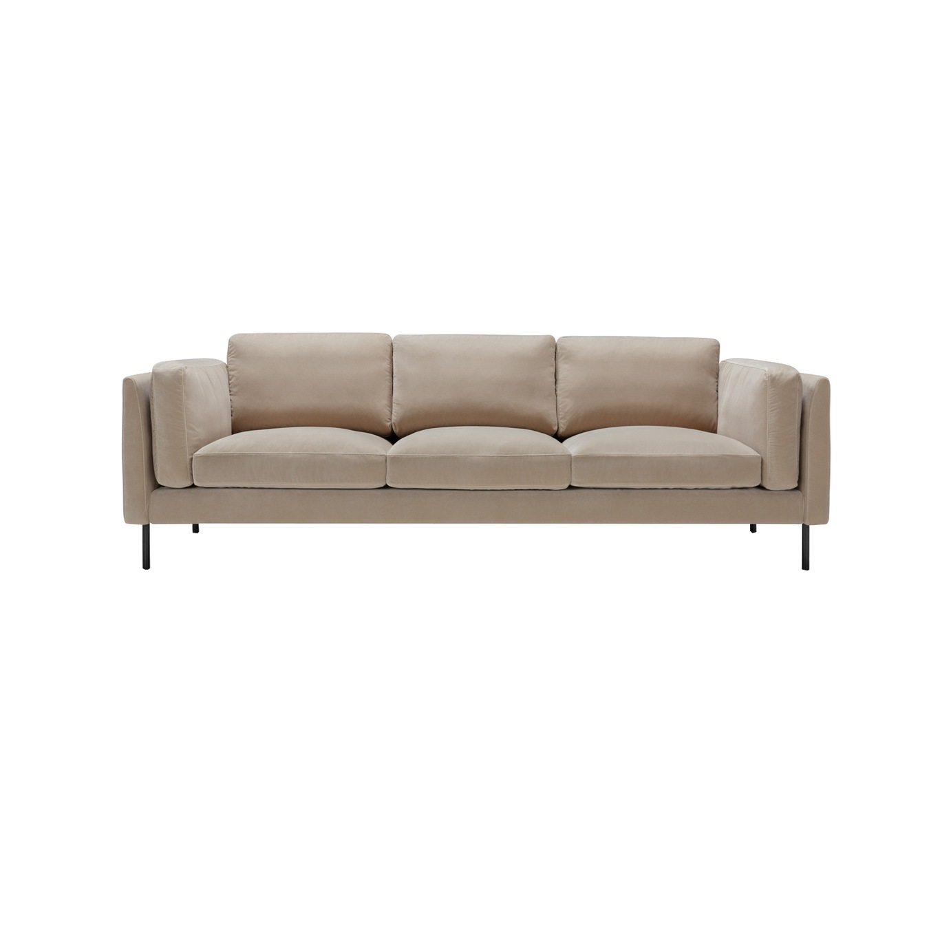 Sydney Sofa 3.5-Sitzer Abnehmbarer Bezug, Velvet Light Beige