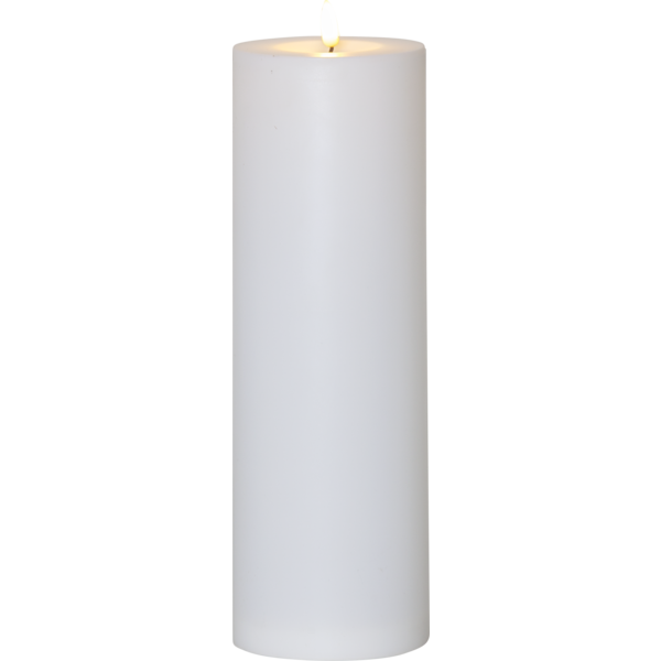 Flamme Stumpenkerze LED Im Freien Nutzbar Weiß, 32,5 cm