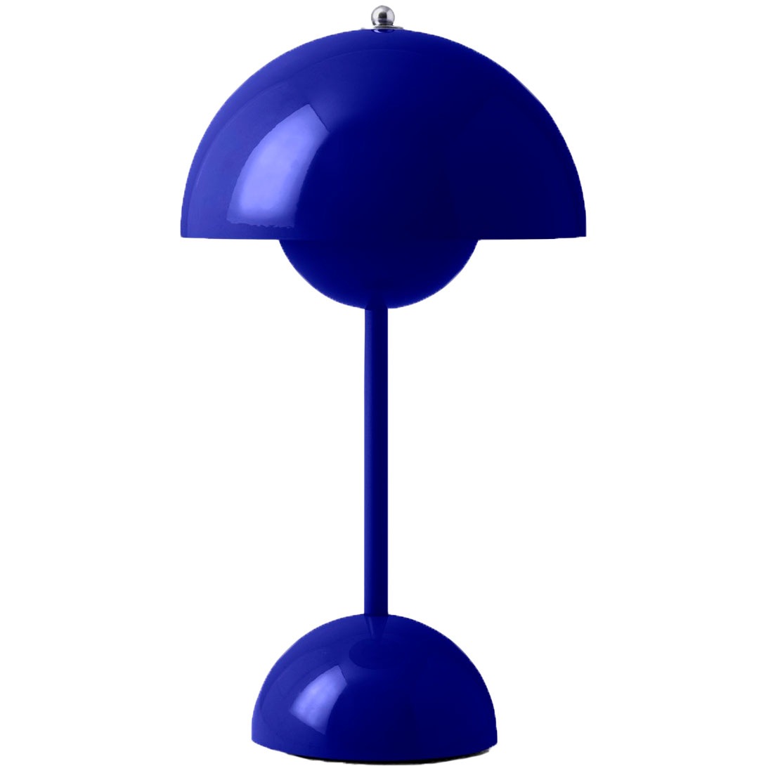 Flowerpot VP9 Tischlampe Tragbar mit Magnetischem Ladekabel, Kobaltblau