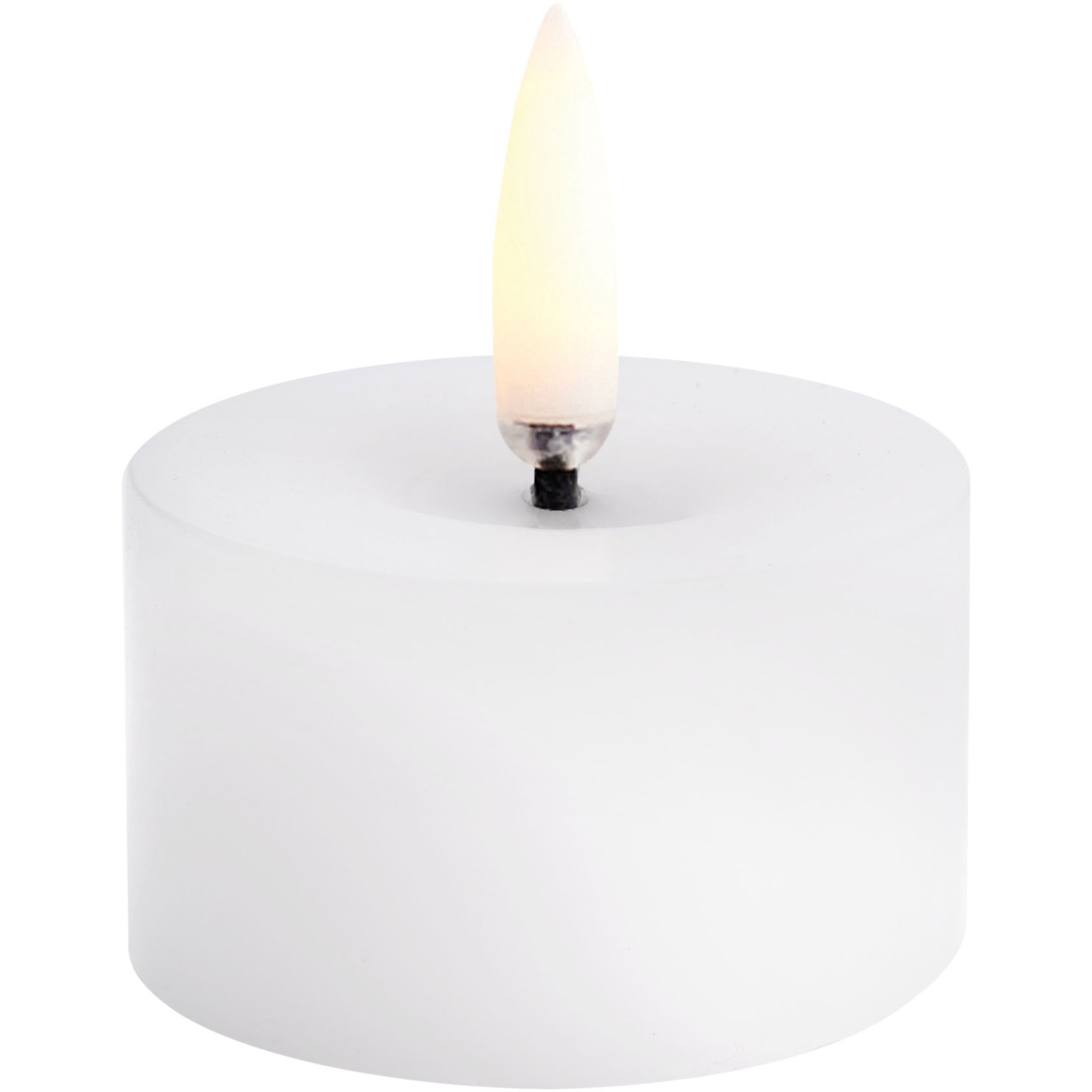 LED Stumpenkerze Geschmolzen Nordic White, 5x2,8 cm