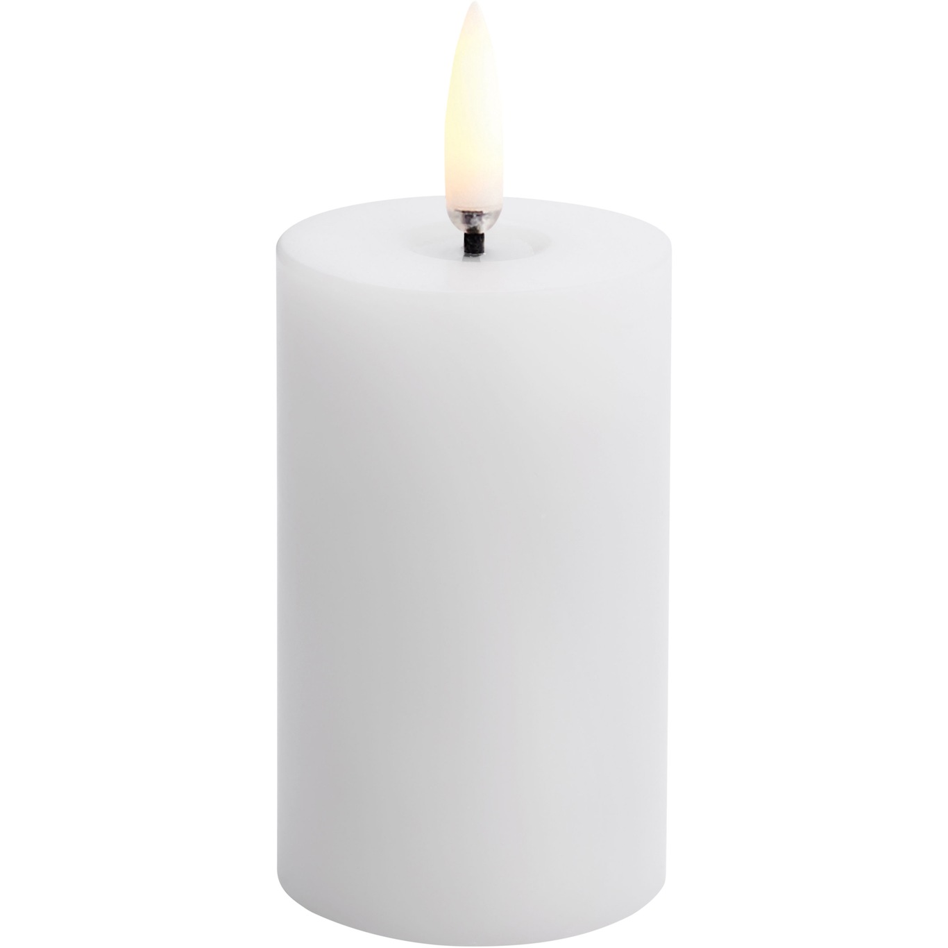 LED Stumpenkerze Geschmolzen Nordic White, 5x7,5 cm