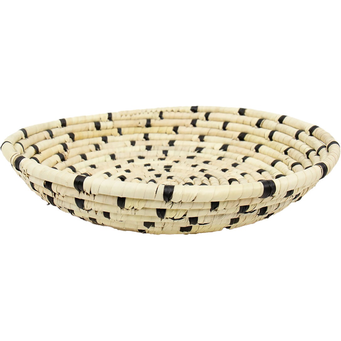 Palm dot Bread Basket, Natural/Black