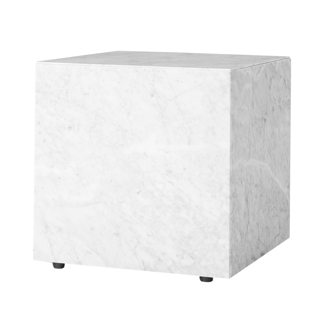 Plinth Cubic Beistelltisch 40x40 cm, Carrara Marmor