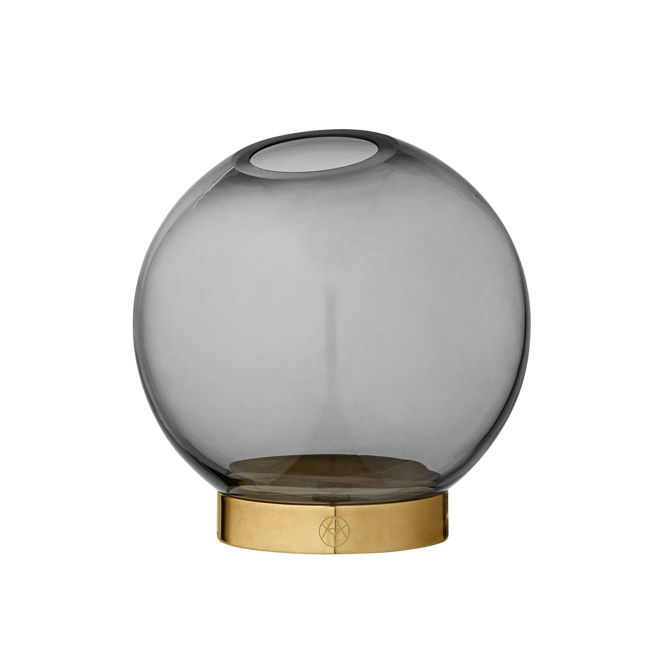 Globe Vase Ø10 cm, Schwarz / Messing