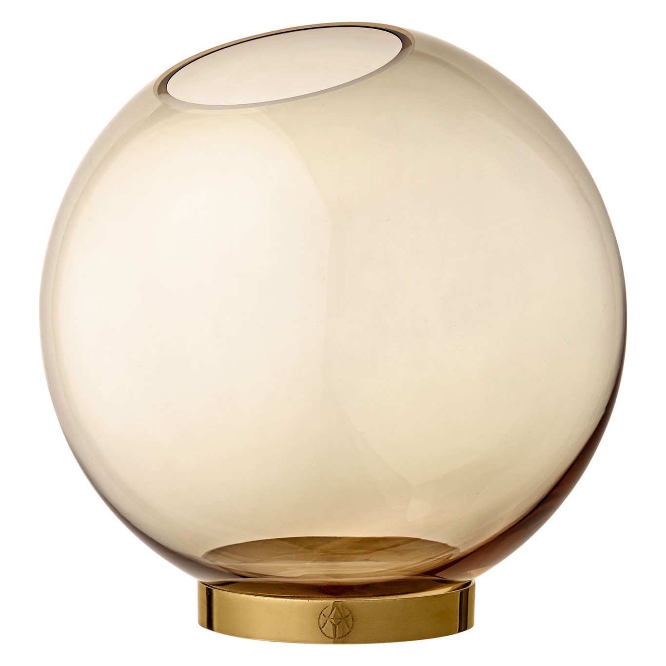 Globe Vas Ø21 cm, Amber/Brass