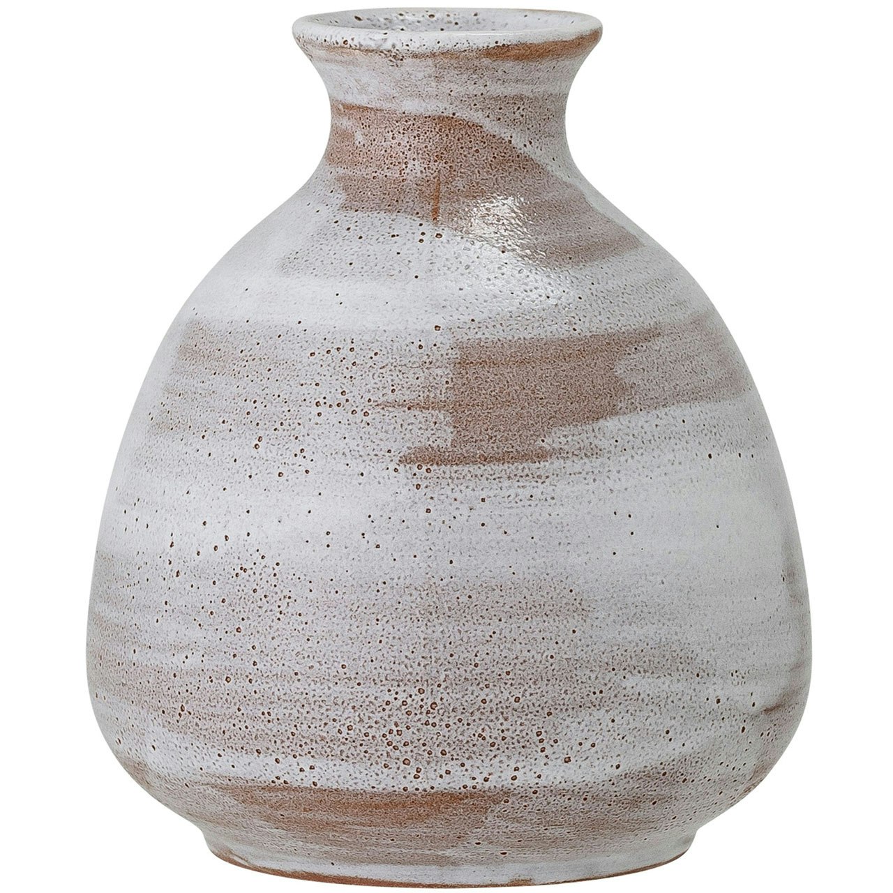 Delano Vase Steingut 8,5 cm, Weiß