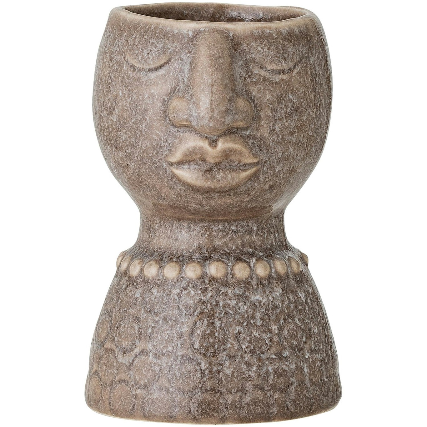 Magdi Vase Steingut 14x8 cm, Braun