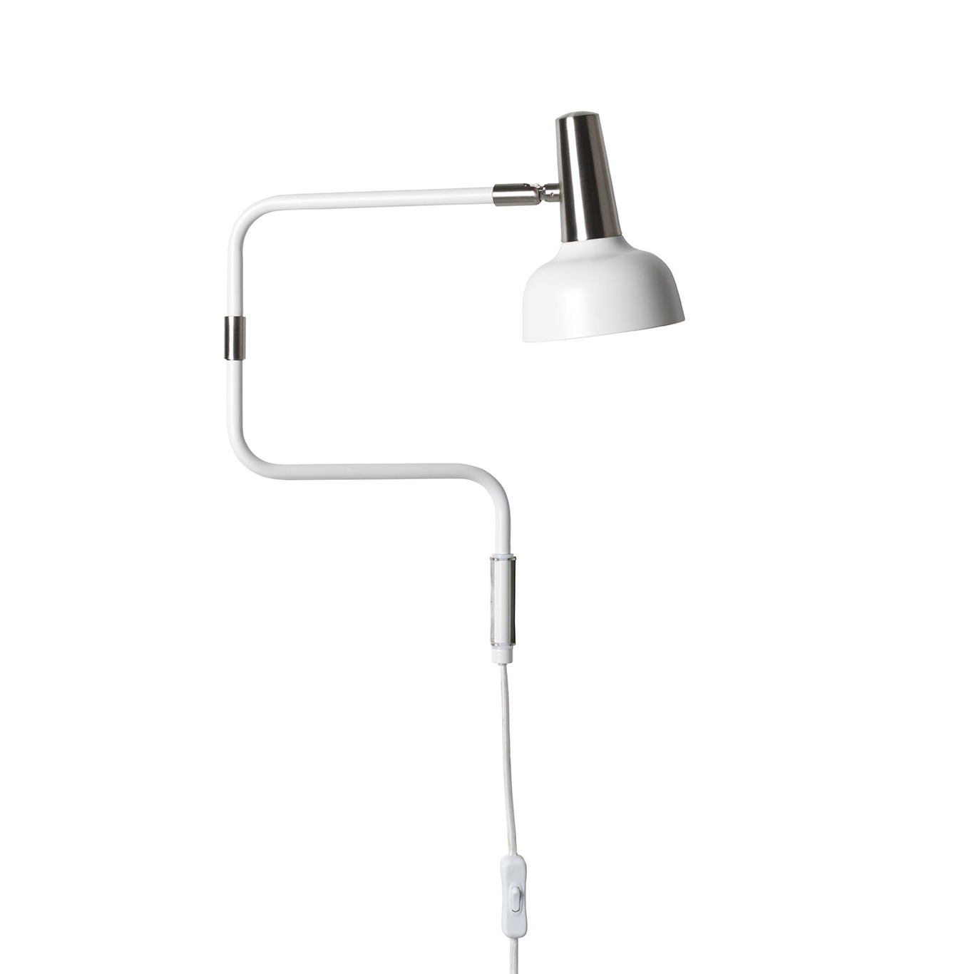 Ray Wandleuchte LED, Weiss/ Nickel
