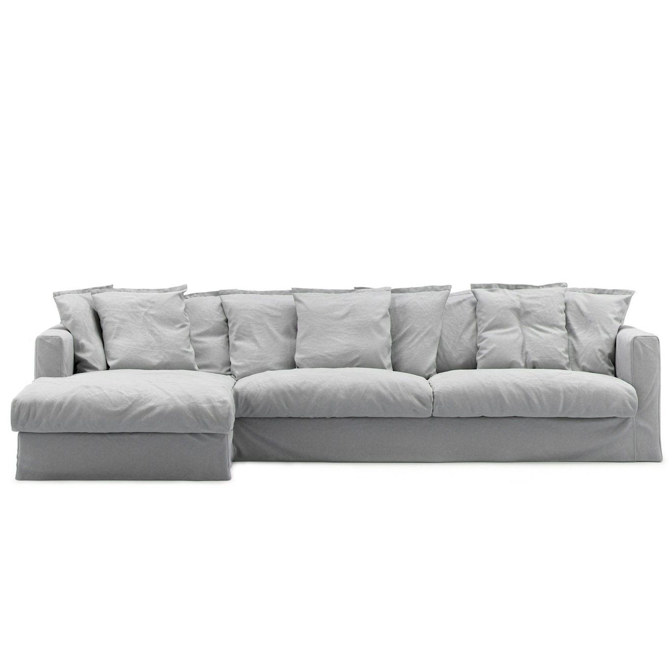 Le Grand Air Sofa 3-Sitzer Baumwolle Liege Links, Hellgrau