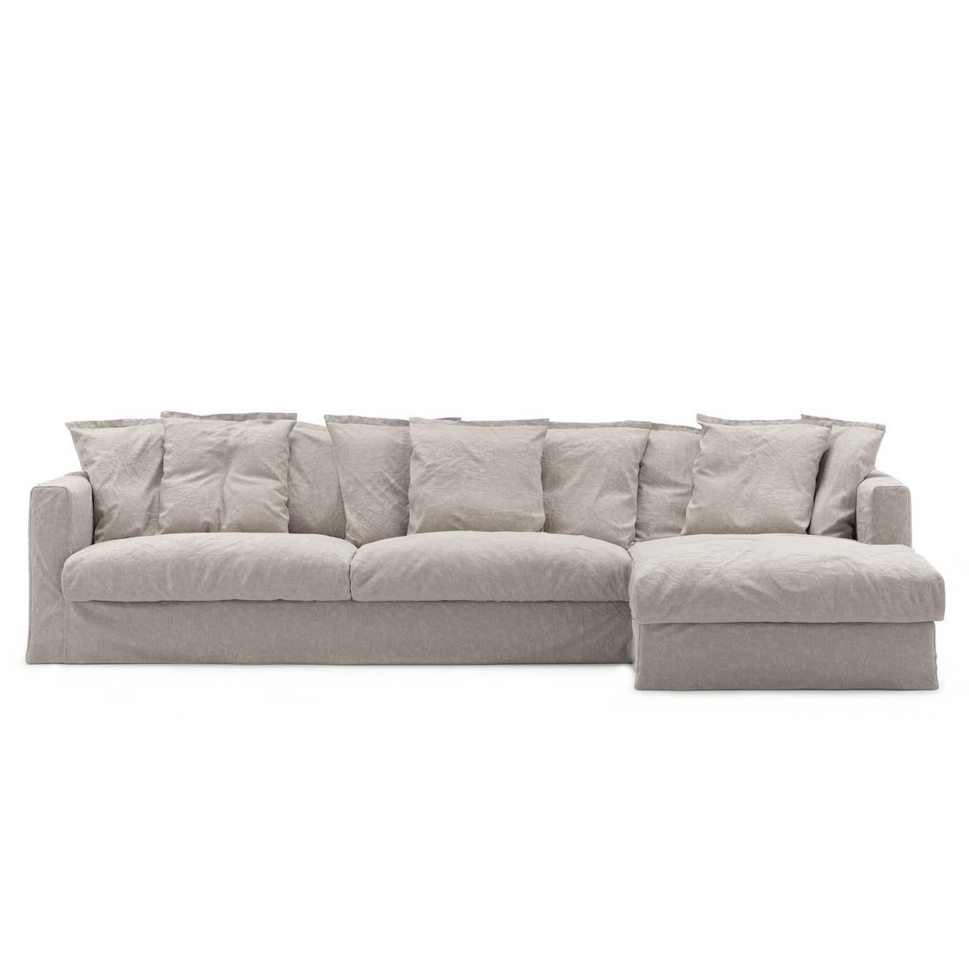Le Grand Air 3-Sitzer-Sofa Leinen Liege Rechts, Future Grey