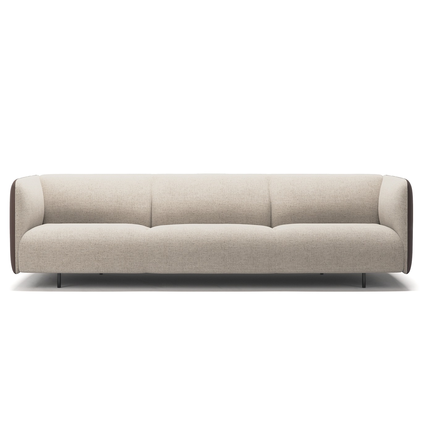 Urban 3,5-Sitzer-Sofa Panel-Gewebe, Beige Breeze / Leder