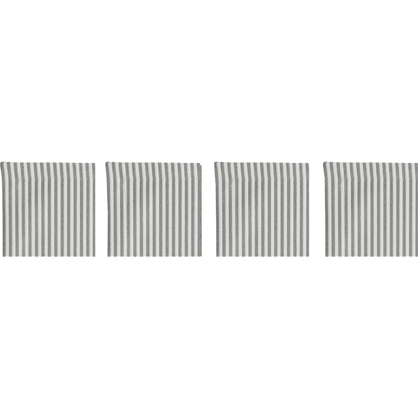 Narrow Stripe Glasuntersetzer 10x10 cm 4-er Set, Grau