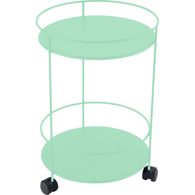 Guinguette Wheeled Table Ø40, Green Opaline