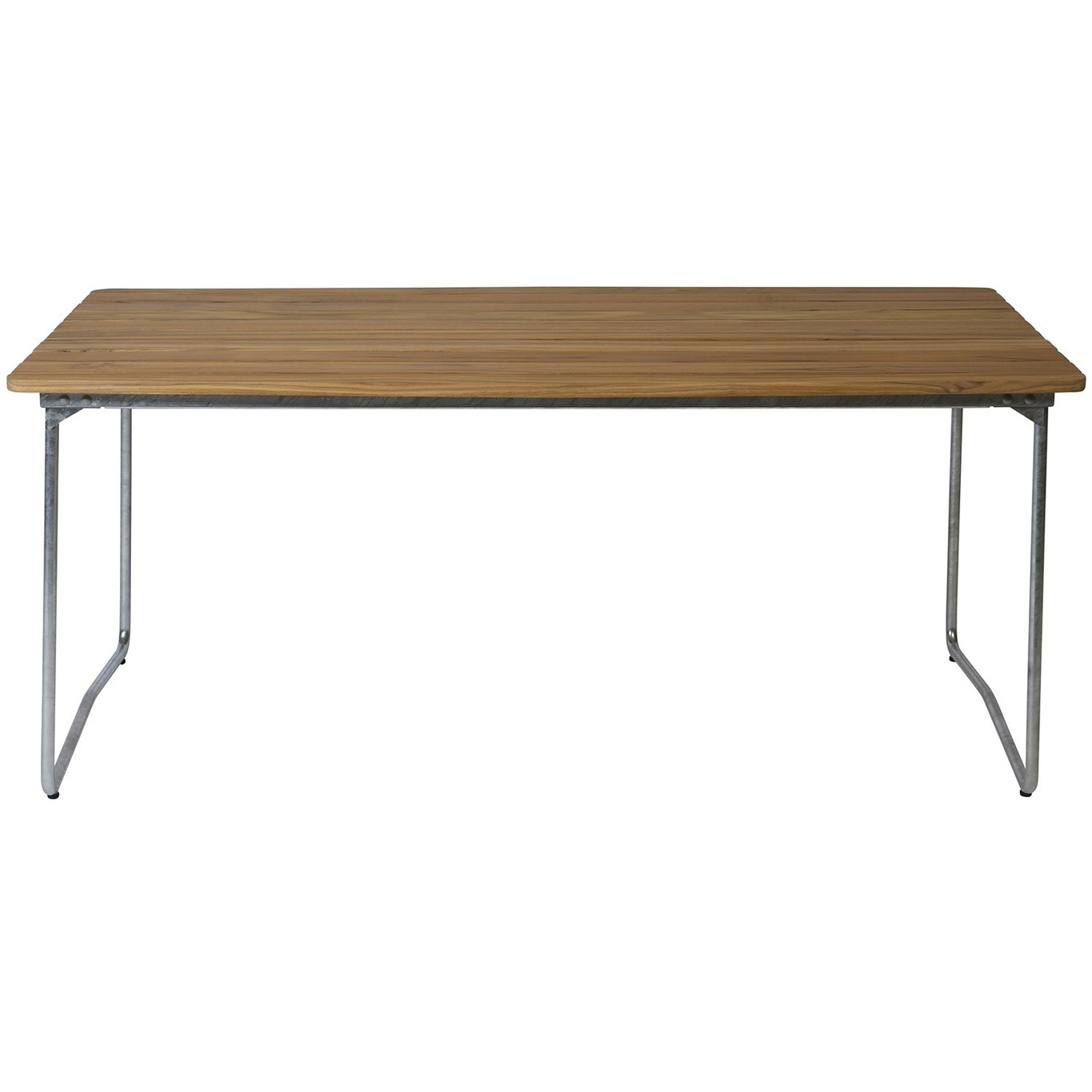 B31 Tisch 92x170 cm, Unbehandeltes Teakholz / Heiß Verzinkter Stahl