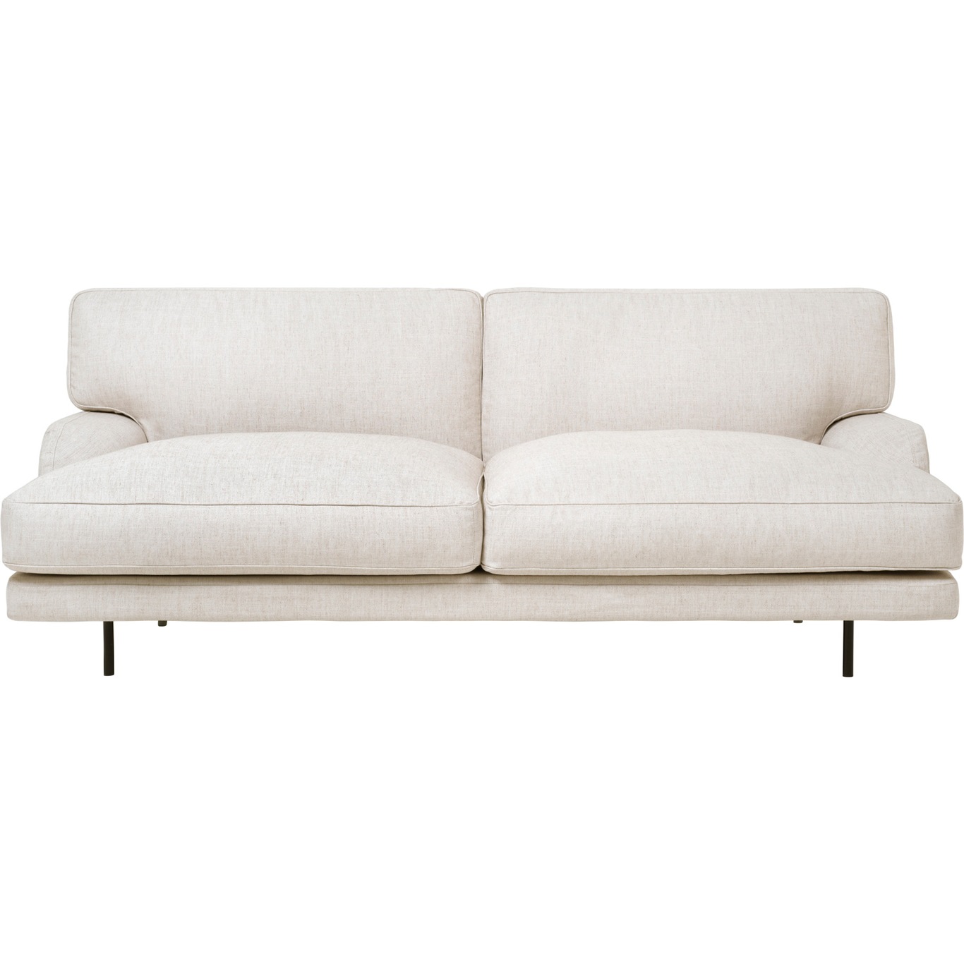 Flaneur Sofa LC 2,5-Sitzer, Beine Schwarz / Hot Madison 419 Off White
