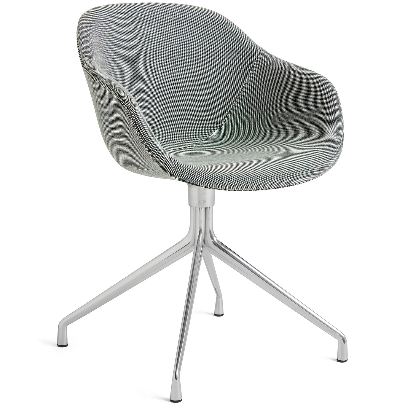 AAC 221 Chair With Swivel Base, Polished Aluminium / Steelcut Trio