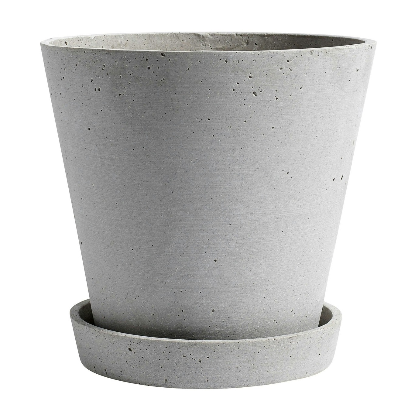 Flowerpot Topf mit Unterteller Grau, Ø21.5 cm XL
