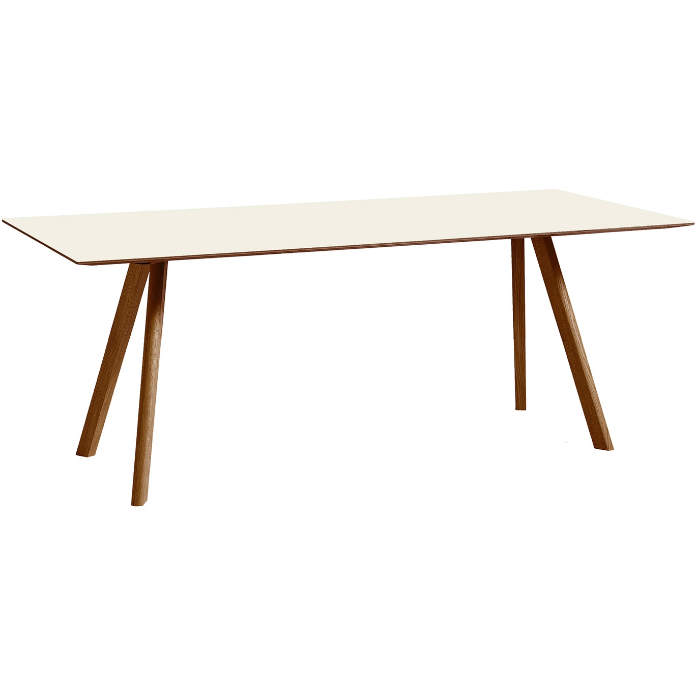 CPH 30 Tisch 90x200x74 cm, Mit Lack auf Wasserbasis lackiert Walnussholz / Altweiß