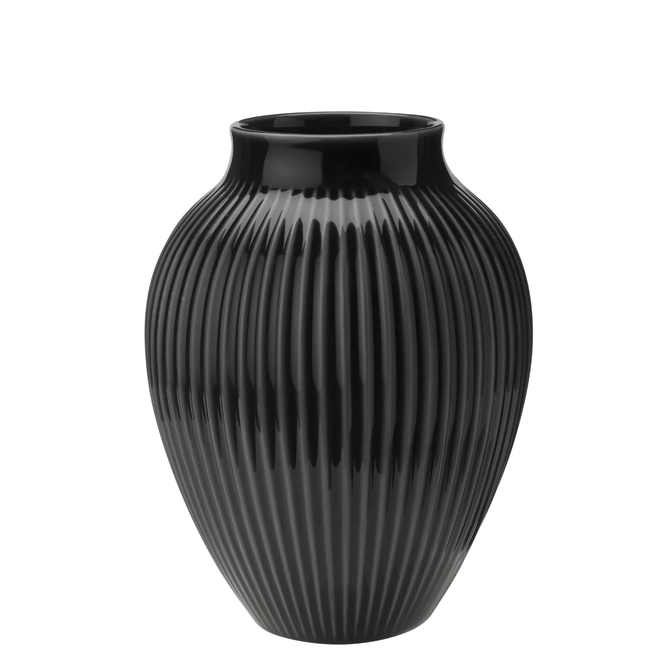Vase Profiliert 20 cm, Schwarz