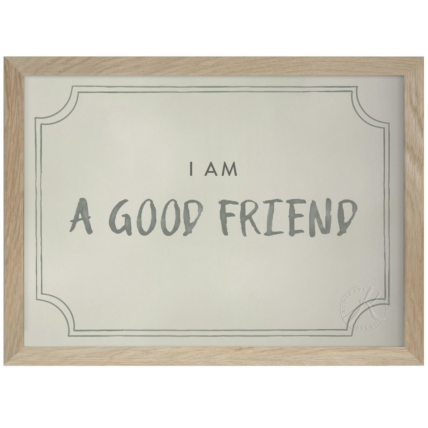 Good Friend Diploma Poster A4, Dusty Mint